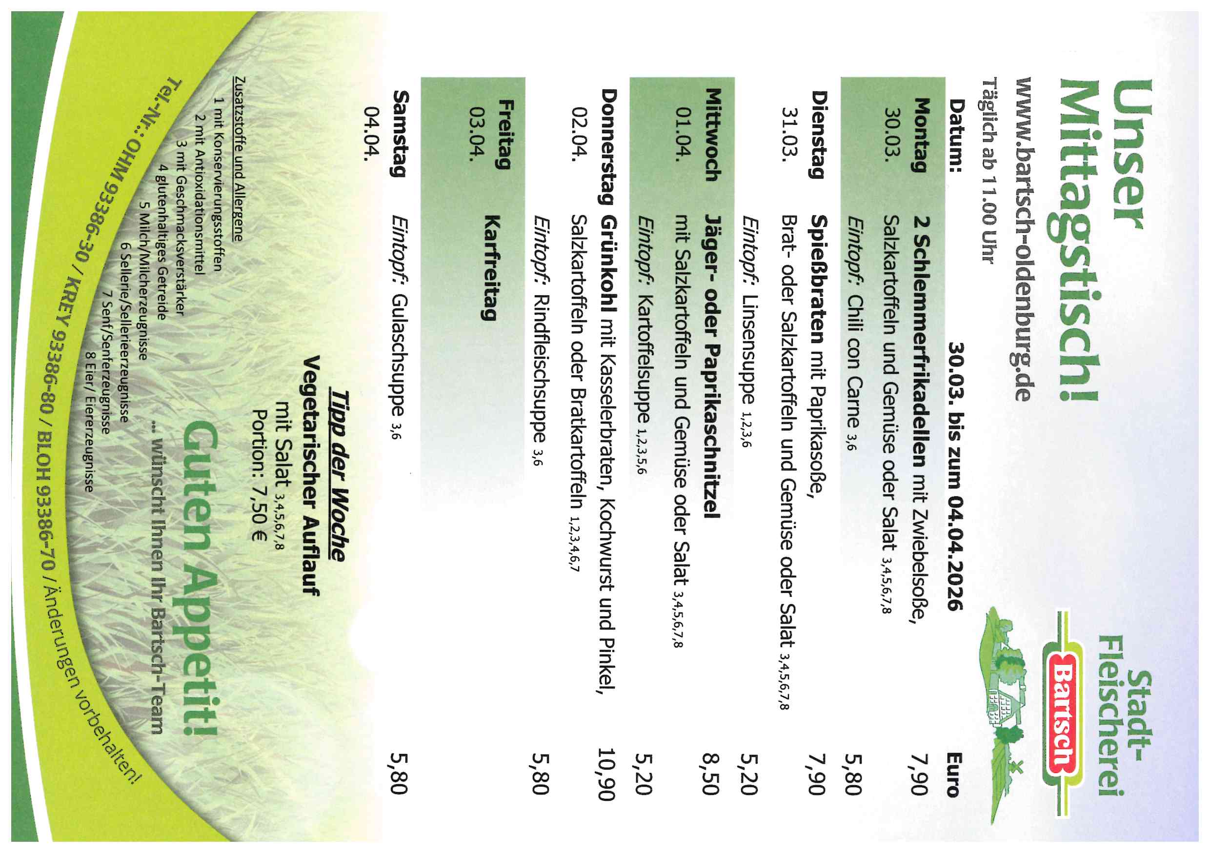 Speiseplan KW 14 2026