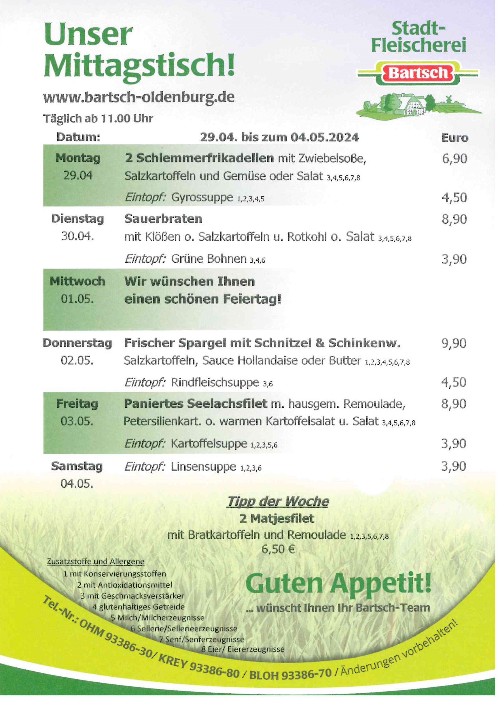 Aktuelles Imbiss-Angebot - Stadt-Fleischerei Bartsch Oldenburg