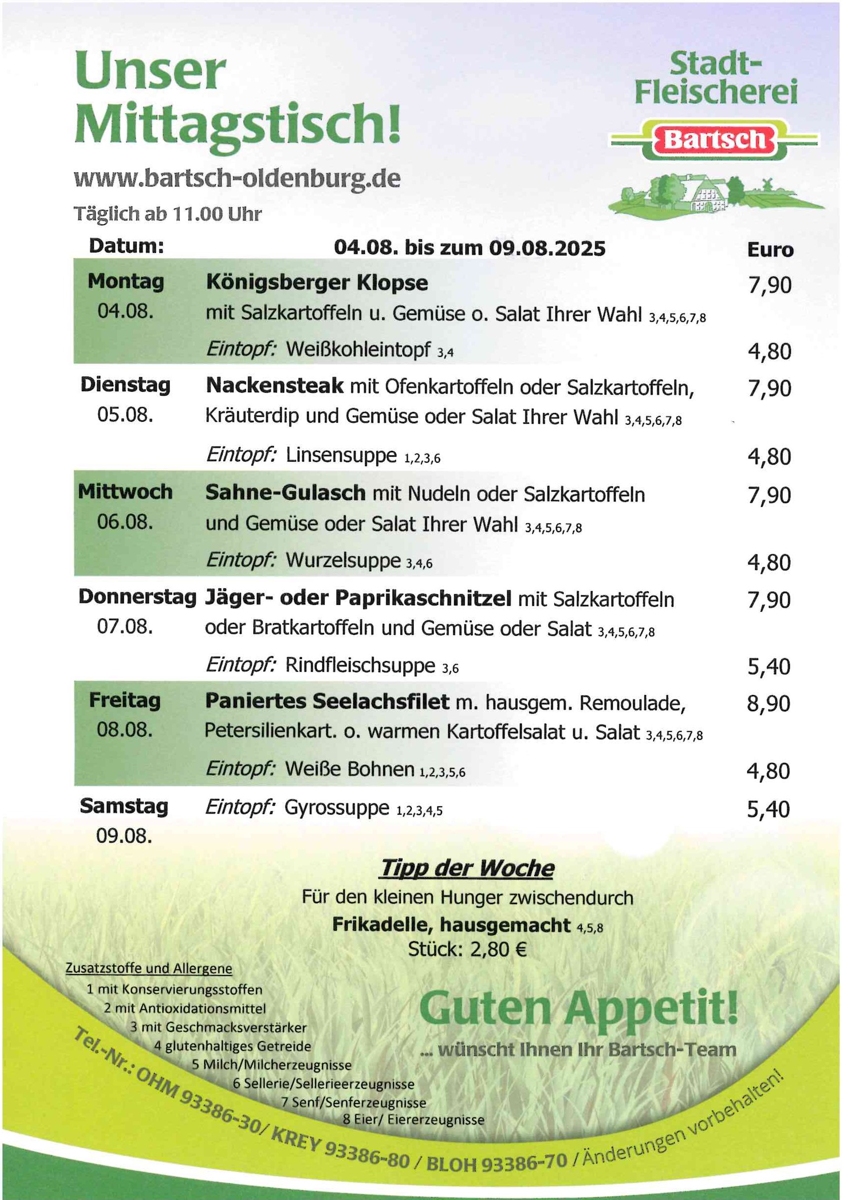 Speiseplan KW 32 2025