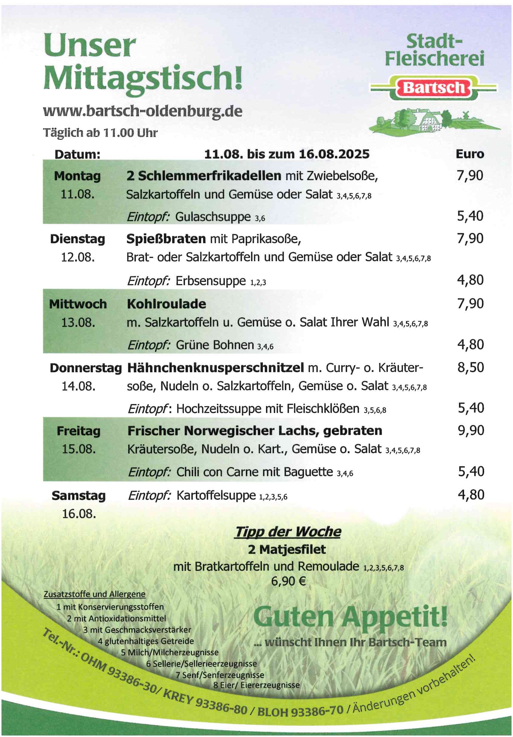 Speiseplan KW 33 2025