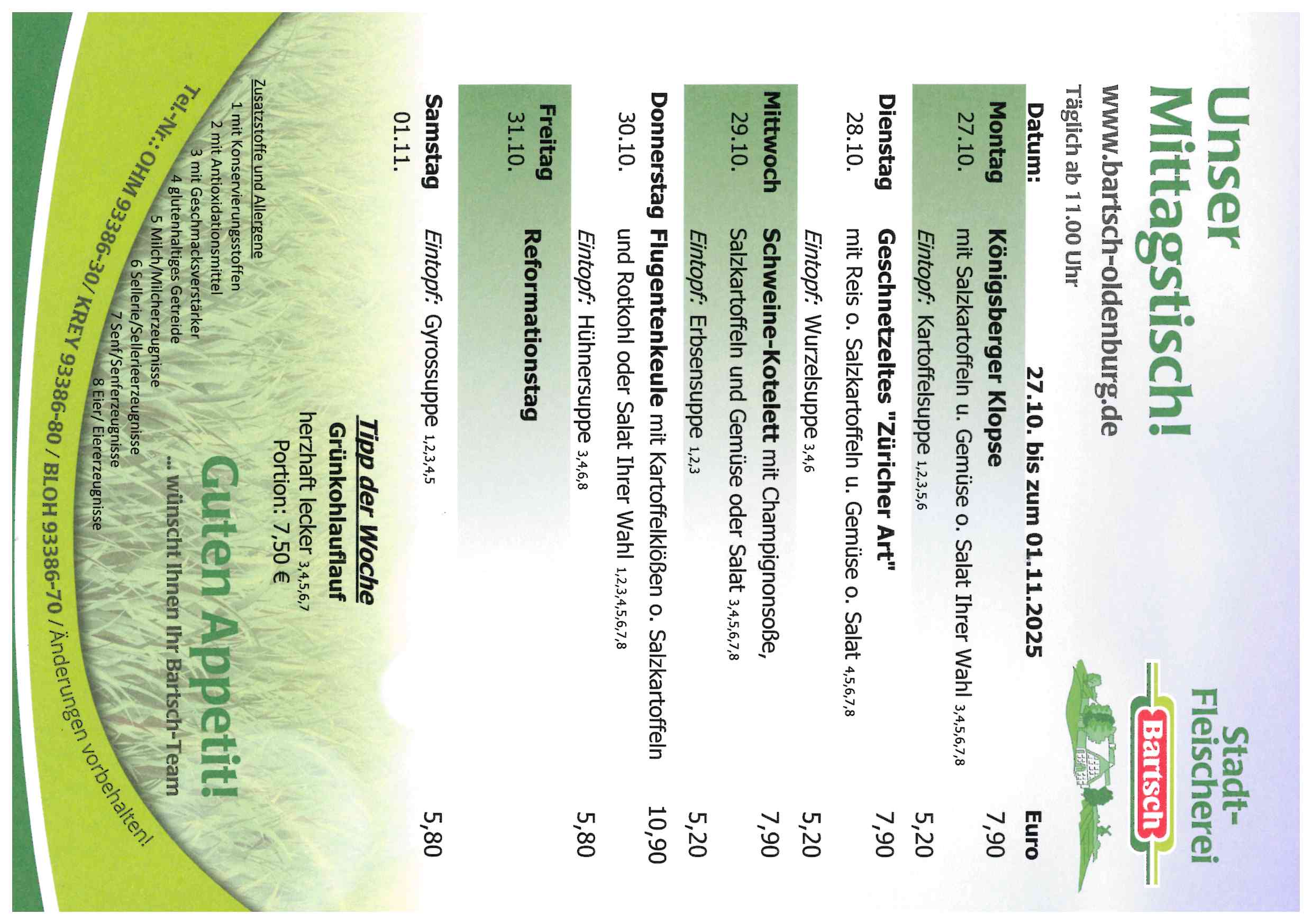 Speiseplan KW 44 2025