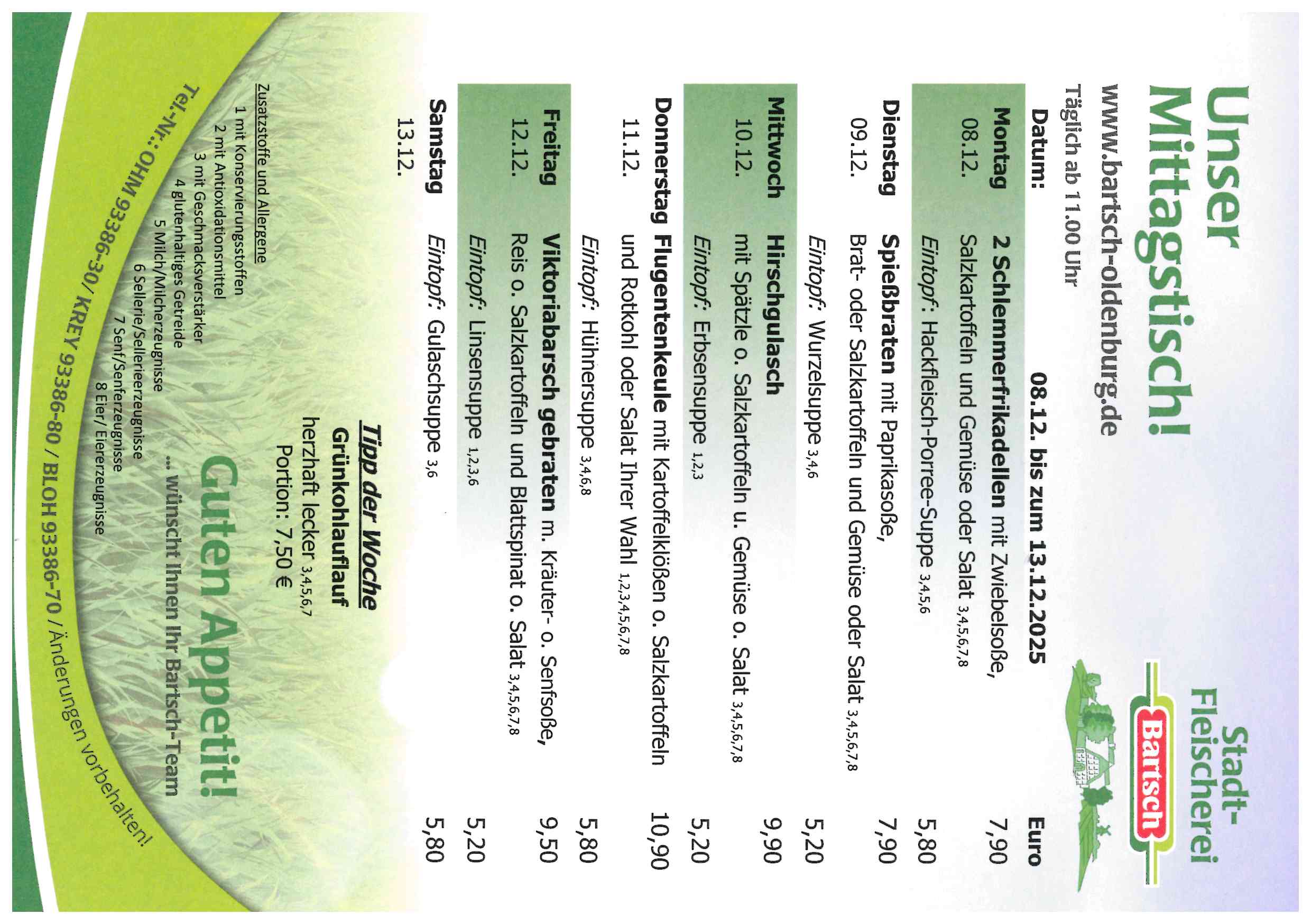 Speiseplan KW 50 2025